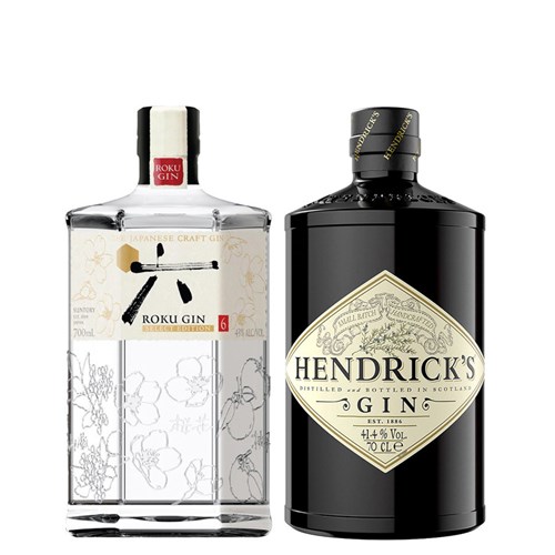 Roku Japanese Gin & Hendricks Gin (2x70cl) - Delivered to Your Door
